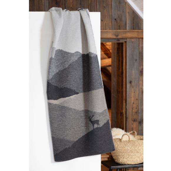 David Fussenegger Mountain Silhouettes Luca Blanket Throw Charcoal