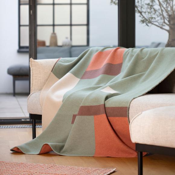 David Fussenegger Squares Luca Blanket Throw Charcoal