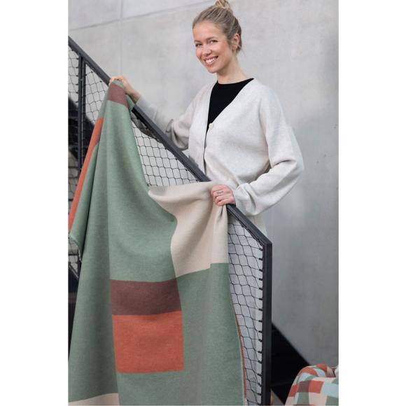 David Fussenegger Squares Luca Blanket Throw Charcoal