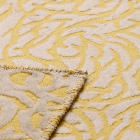 David Fussenegger Carla Floral Fine Lines Blanket Throw Yellow