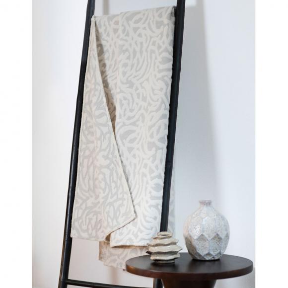 David Fussenegger Carla Floral Fine Lines Blanket Throw Grey