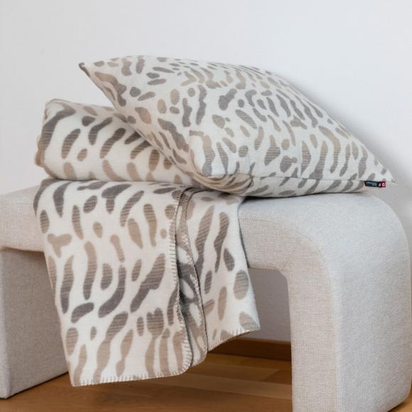David Fussenegger Snow Leopard Savona Blanket Throw Cream