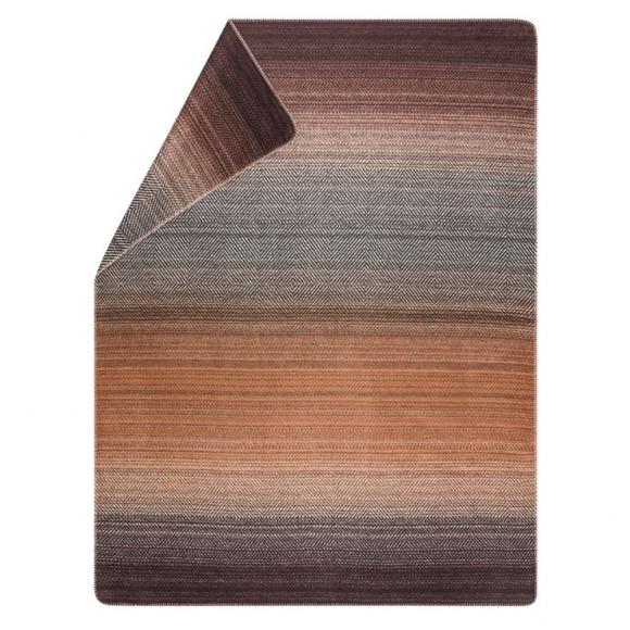 David Fussenegger Gradient / Herringbone Savona Velour Blanket Throw Terracotta