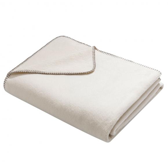 David Fussenegger Savona Velour Blanket Throw Off White