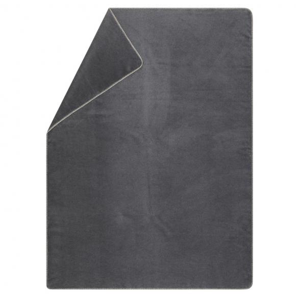 David Fussenegger Savona Velour Blanket Throw Medium Grey