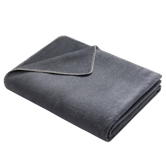 David Fussenegger Savona Velour Blanket Throw Medium Grey