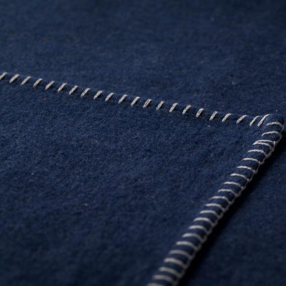 David Fussenegger Sylt Cotton Lightweight Throw Plain Navy