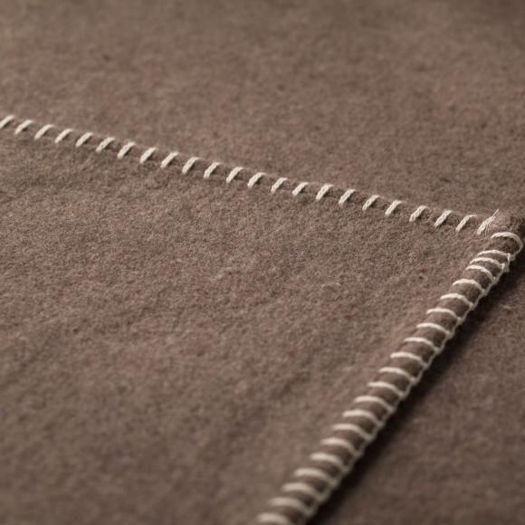 David Fussenegger Sylt Cotton Lightweight Throw Plain Kaki Brown