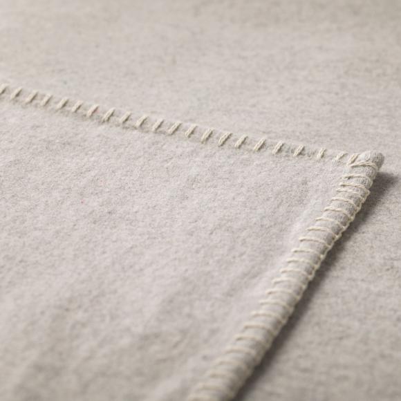 David Fussenegger Sylt Cotton Lightweight Throw Plain Light Grey