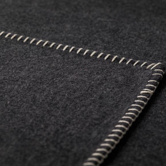 David Fussenegger Sylt Cotton Lightweight Throw Plain Charcoal