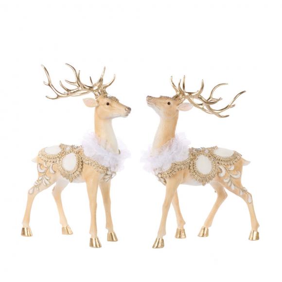 Goodwill Regal Standing Deer with saddle cream / gold