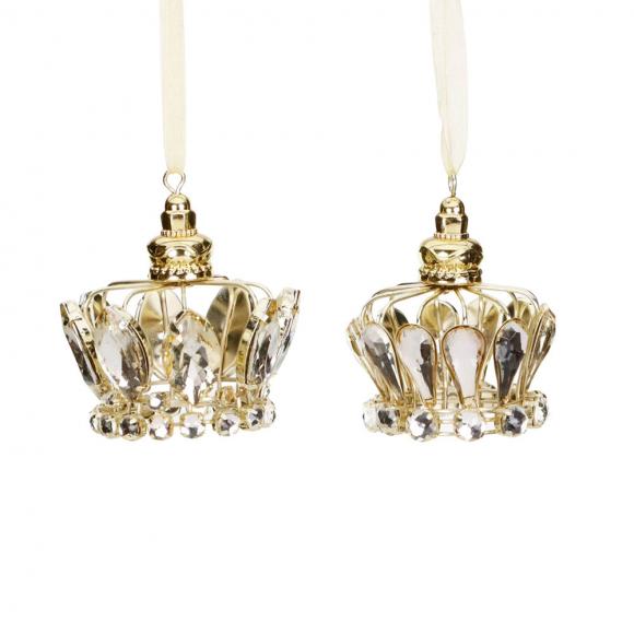 Goodwill Metallic Jewelled Crown Ornament Gold