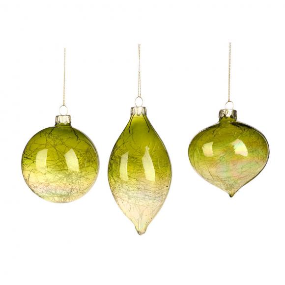 Goodwill Glass Grad Ball / Finial Ornament Green & Clear