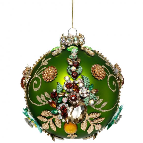 Goodwill Kings Jewelled Ball Ornament Green