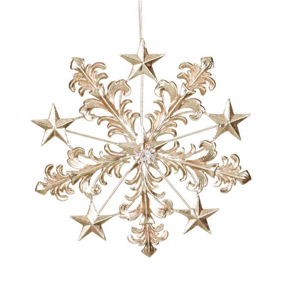 Goodwill Metallic Jewelled Snowflake Ornament Gold