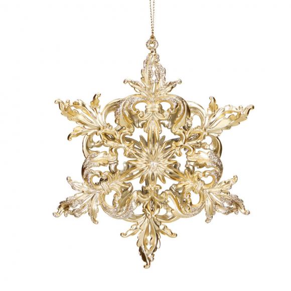 Goodwill Glitter Swirl Snowflake Ornament Gold