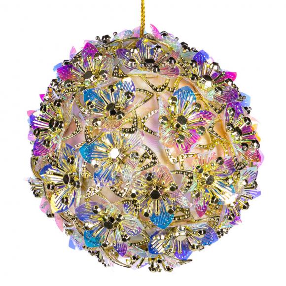 Goodwill Iridescent 3D Flower Ball Gold / Multi