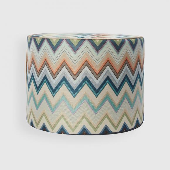 Missoni Home Agadir Cylinder Pouffe 150 Blue Multi