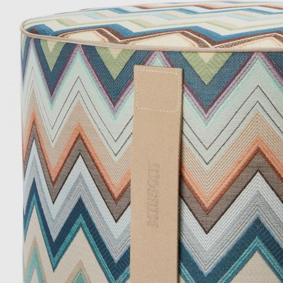Missoni Home Agadir Cylinder Pouffe 150 Blue Multi