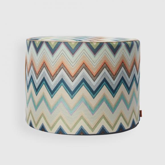 Missoni Home Agadir Cylinder Pouffe 150 Blue Multi