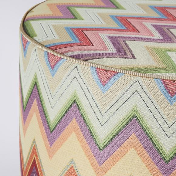 Missoni Home Agadir Cylinder Pouffe 159 Orange Multi