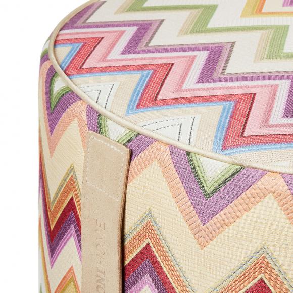 Missoni Home Agadir Cylinder Pouffe 159 Orange Multi