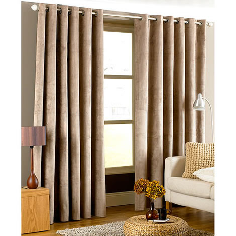 Paoletti Imperial Velvet Taupe Eyelet