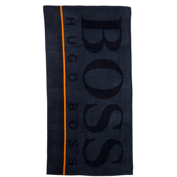 Hugo Boss Graphic Navy Beach Towel in Beach Towels at Seymour's Home