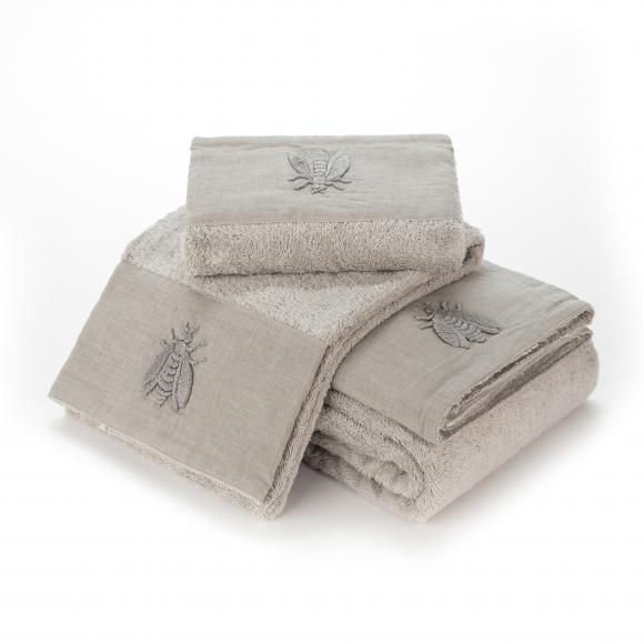 Mastro Raphael Api Linen Border Towels Grey