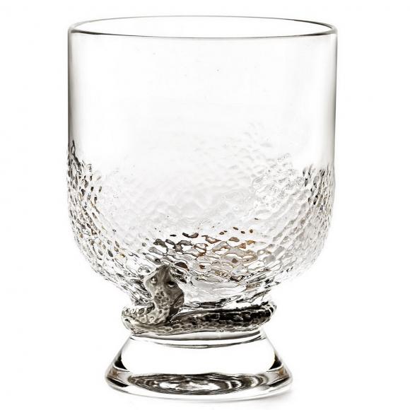 Roberto Cavalli Python Silver Old Fashioned Glass Set of 2