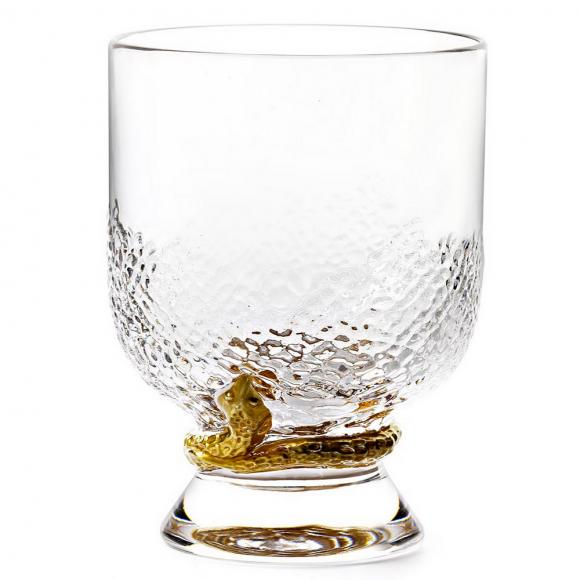 Roberto Cavalli Python Gold Old Fashioned Glass Set of 2
