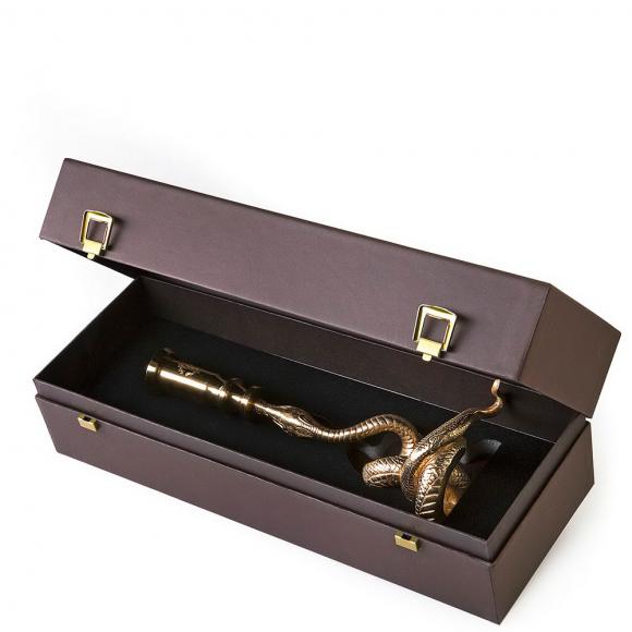 Roberto Cavalli Python Gold Plated Large Candleholder