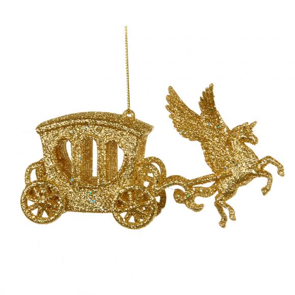 Goodwill Glitter Flying Unicorn with carriage ornament