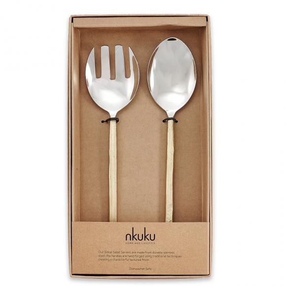 Nkuku Sirkali Salad Servers Gold