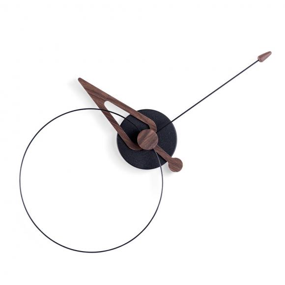 Nomon Pico Wall Clock Black with Walnut