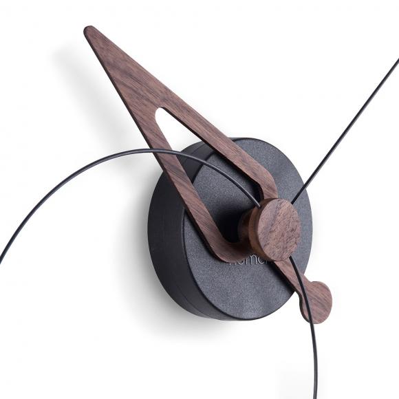Nomon Pico Wall Clock Black with Walnut