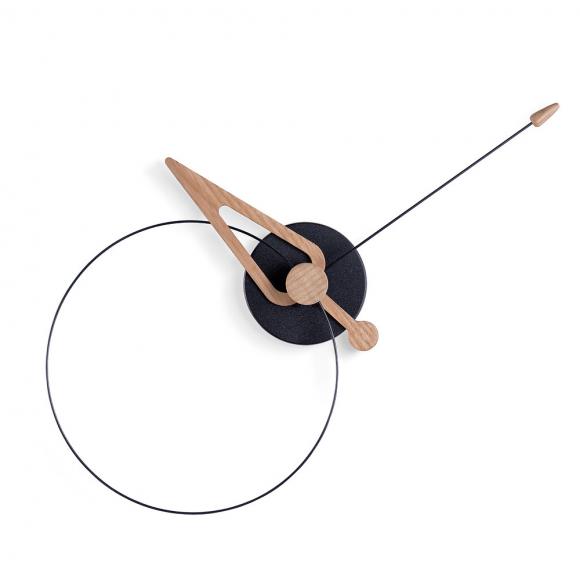 Nomon Pico Wall Clock Black with Oak