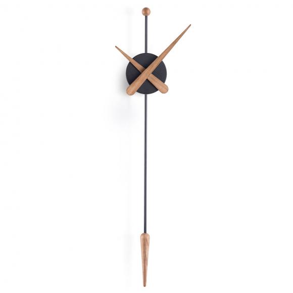 Nomon Punta Wall Clock Black with Oak