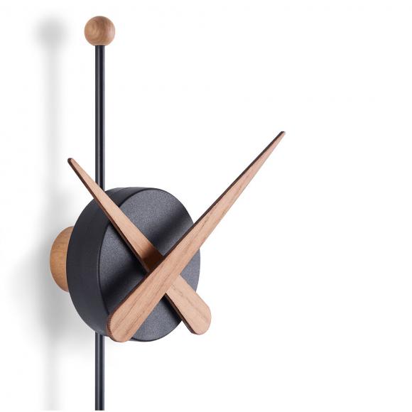 Nomon Punta Wall Clock Black with Oak