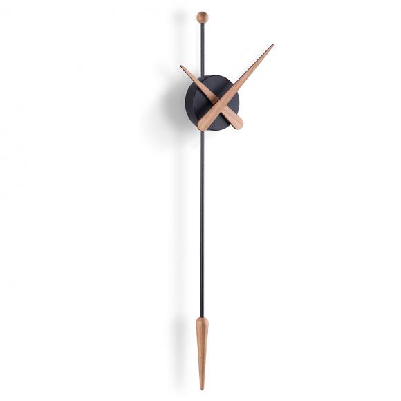 Nomon Punta Wall Clock Black with Oak
