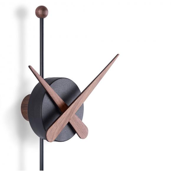Nomon Punta Wall Clock Black with Walnut