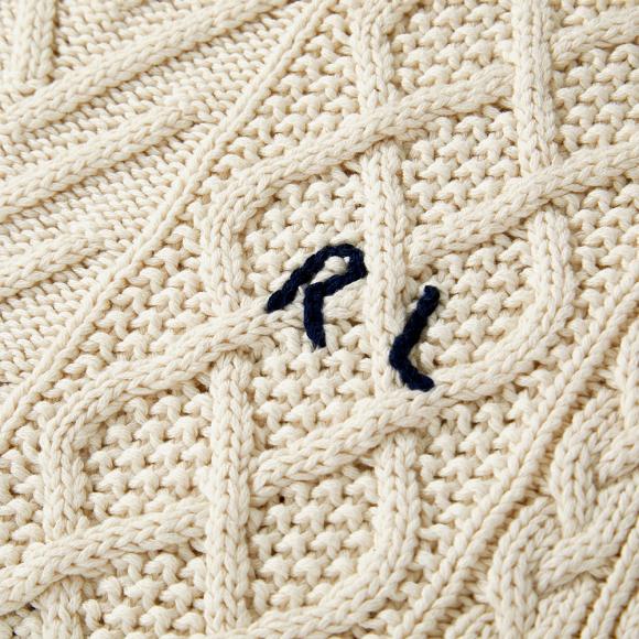 Ralph Lauren Highland Knit Throw Cream