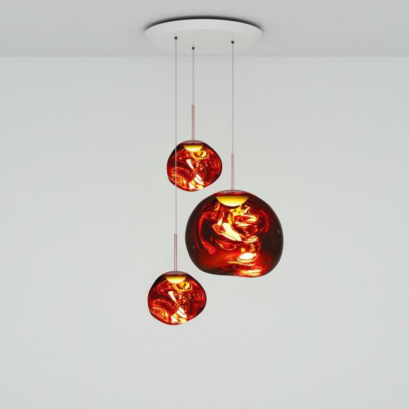 Tom Dixon Melt LED  Pendant System Trio Copper 