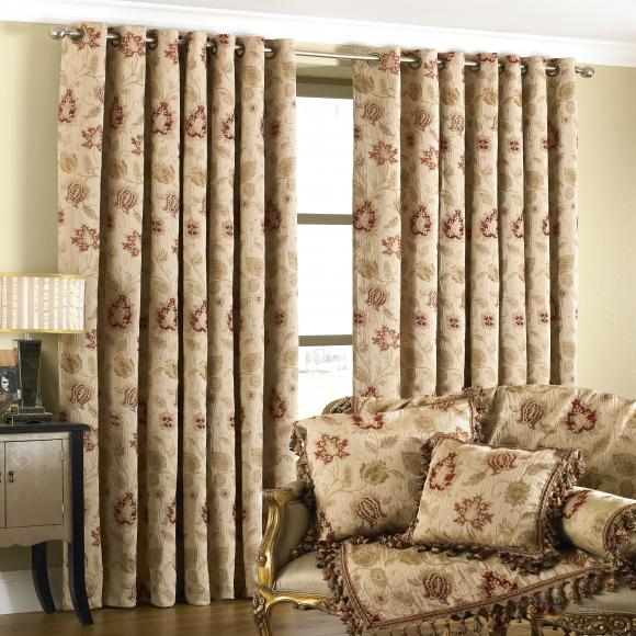 Paoletti Zurich Champagne Eyelet Headed Curtains