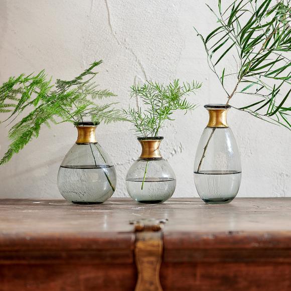 Nkuku Miza Mini Glass Vase Smoke