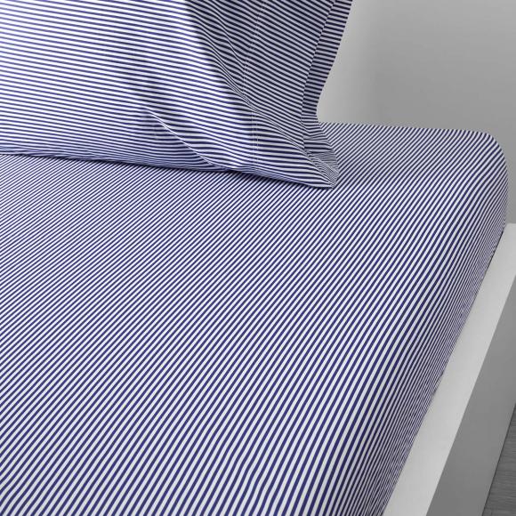 Ralph Lauren Shirting Stripe Fitted Sheet Navy