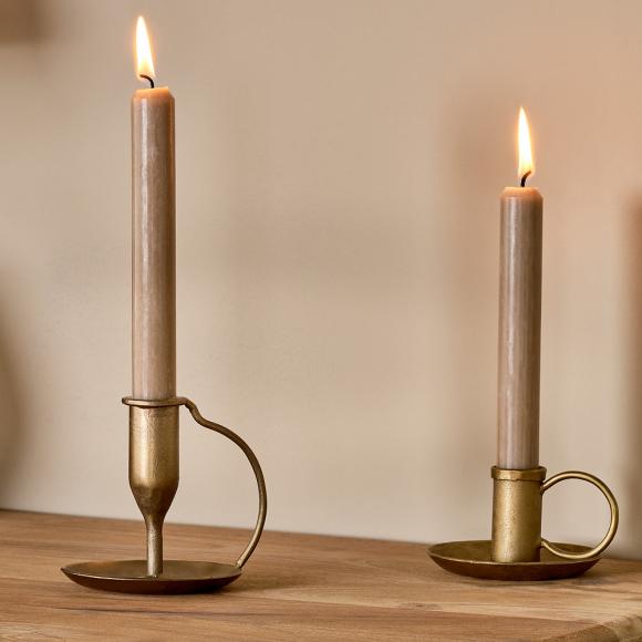 Nkuku Amri Iron Candlestick Antique Brass