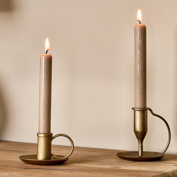 Nkuku Amri Iron Candlestick Antique Brass