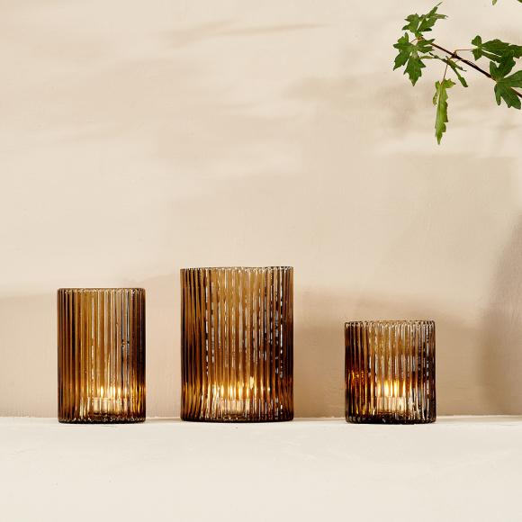 Nkuku Malana Smoke Brown Candle Holder