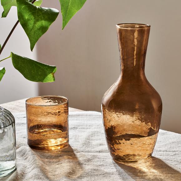 Nkuku Yala Hammered Tumblers - Smoke Brown